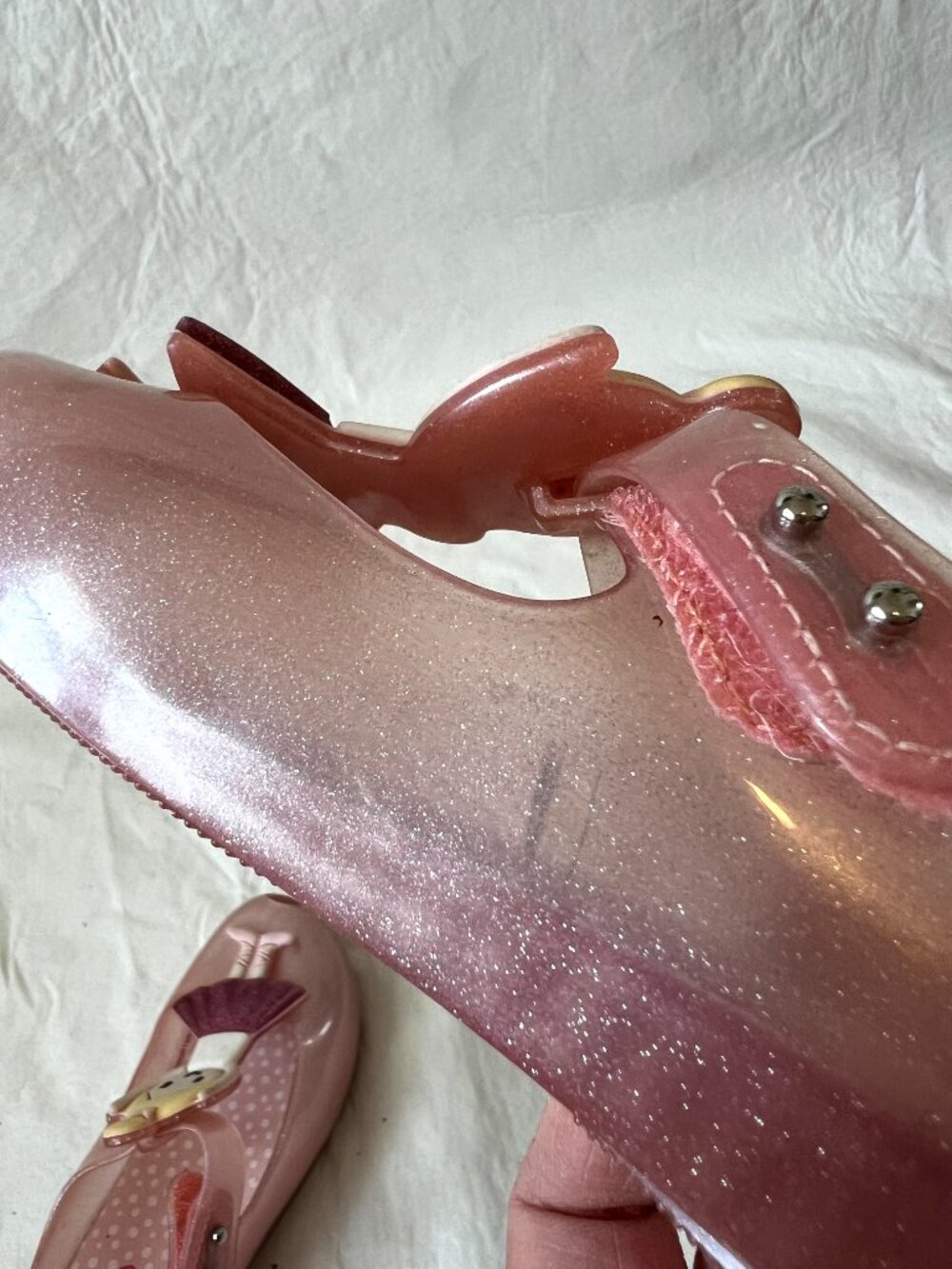 Mini Melissa mary janes Ultragirl jelly shoes Ballerina dancer size 11 pink - Picture 10 of 12